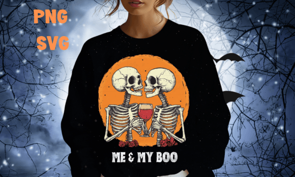 Download Me &amp; My Boo Funny Skeleton Halloween - Premium Bundle