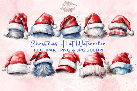 Download Christmas Hat Watercolor Clipart - Premium Resources