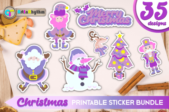 Download Purple Christmas Sticker Bundle / PNG - Premium Resources