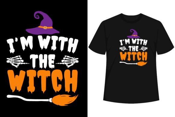 Download I'm with the Witch Funny Couples T-shirt - Premium Bundle