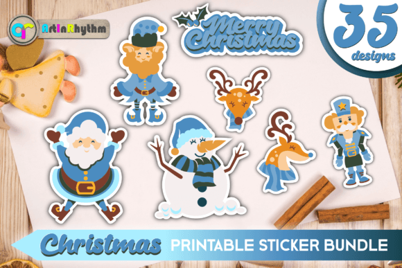 Download Blue Christmas Sticker Bundle / PNG - Premium Resources